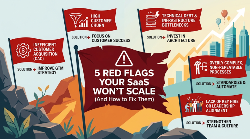 SaaS scalability red flags illustration